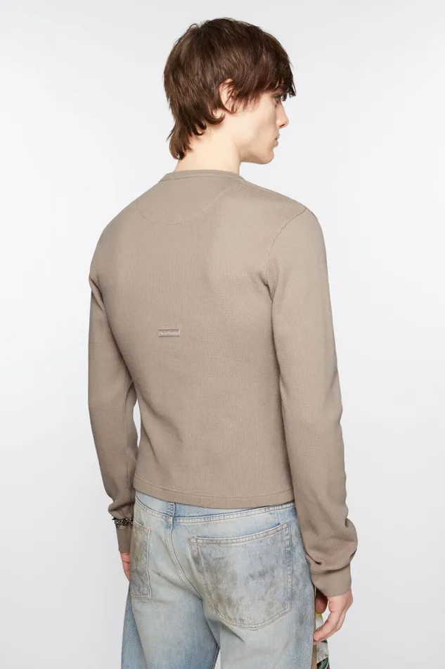 Men Long Sleeve Tshirt 8211 Fitted Fit Concrete Grey Acne Studios Tshirts