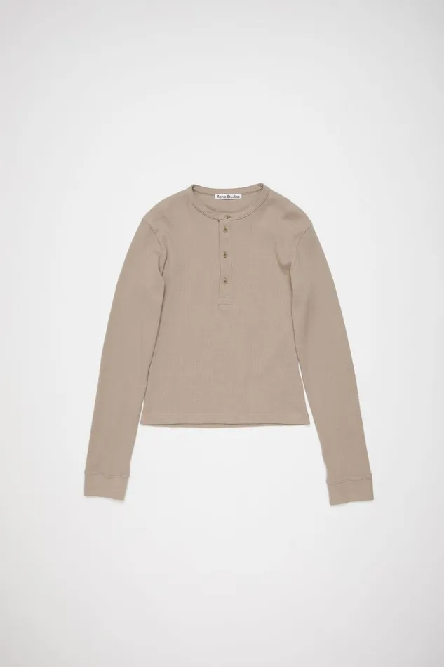 Men Long Sleeve Tshirt 8211 Fitted Fit Concrete Grey Acne Studios Tshirts