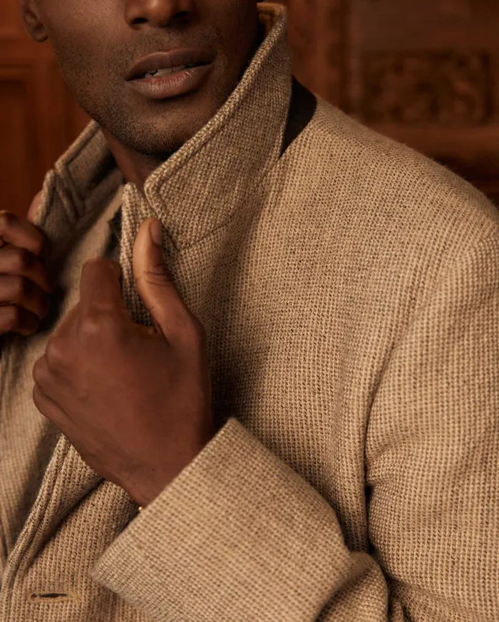Men Luxury Bond Peacoat Charcoaltan Billy Reid Jackets and Outerwear