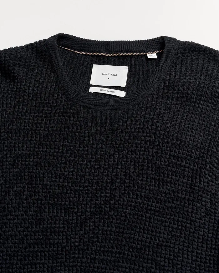 Men Mini Waffle Crew Midnight Billy Reid Sweaters and Sweatshirts