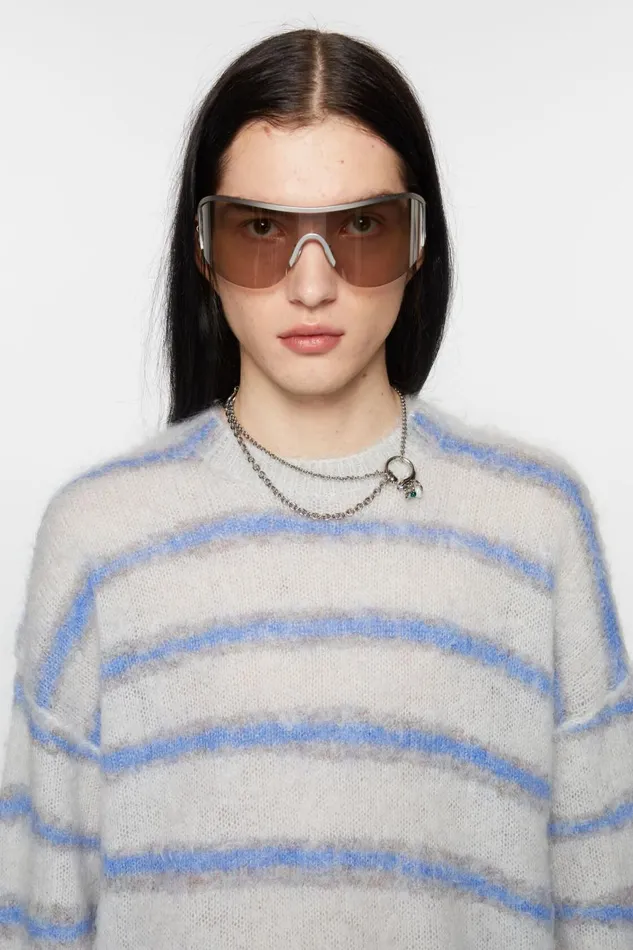 Men Mohair Blend Jumper Light Greysweet Blue Acne Studios Knitwear