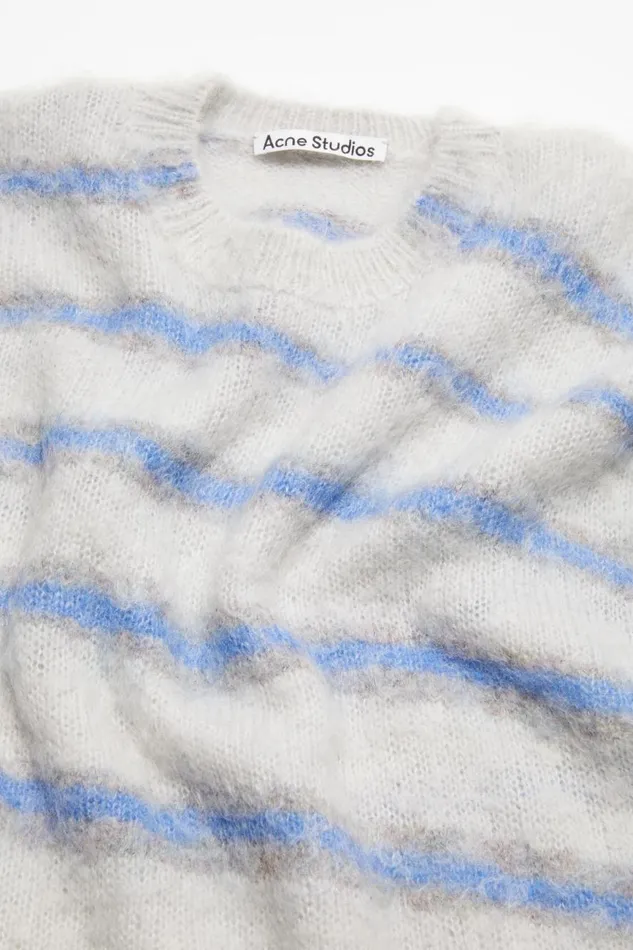 Men Mohair Blend Jumper Light Greysweet Blue Acne Studios Knitwear