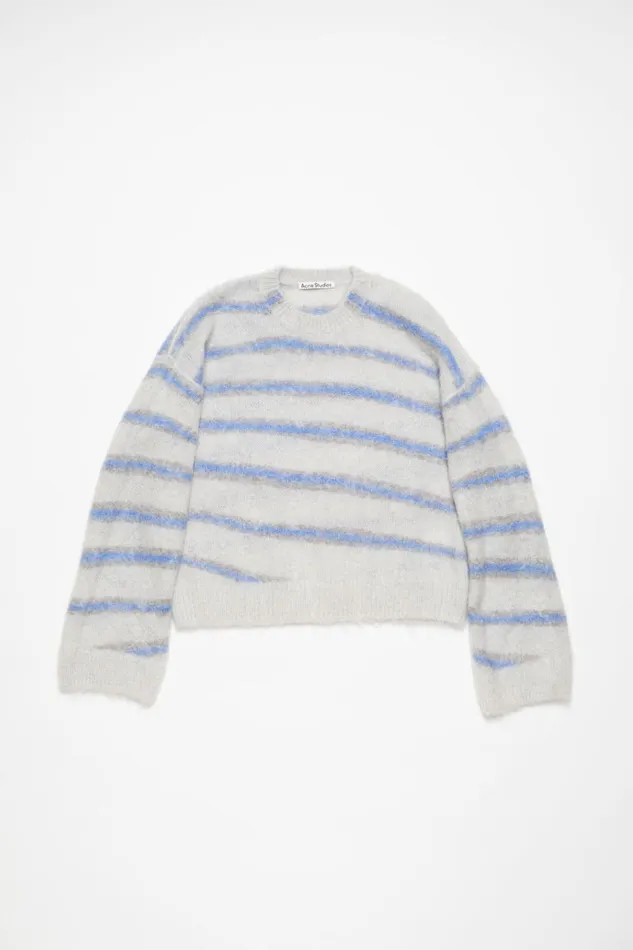 Men Mohair Blend Jumper Light Greysweet Blue Acne Studios Knitwear