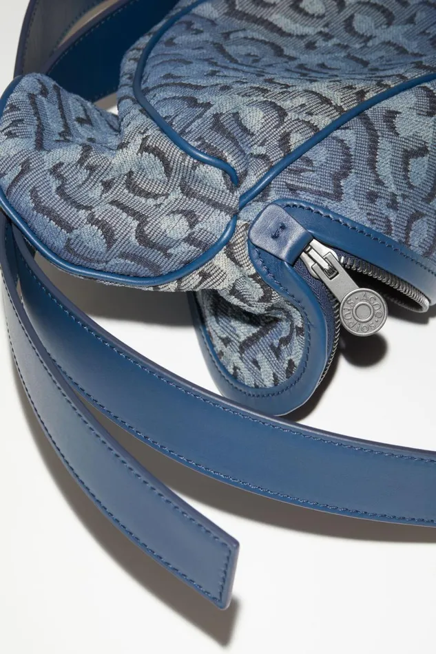Men Monogram Mini Pouch Denim Blue Acne Studios Bags