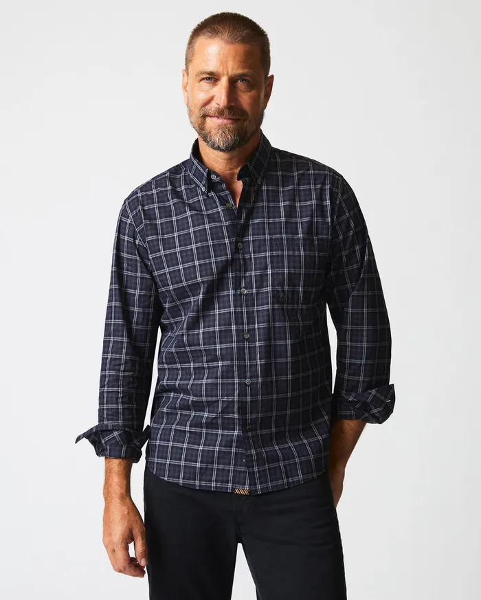 Men Plaid Tuscumbia Shirt Bd Blackgrey Billy Reid Shirting