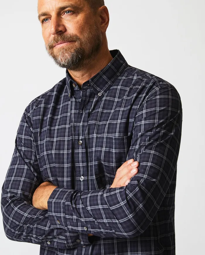 Men Plaid Tuscumbia Shirt Bd Blackgrey Billy Reid Shirting