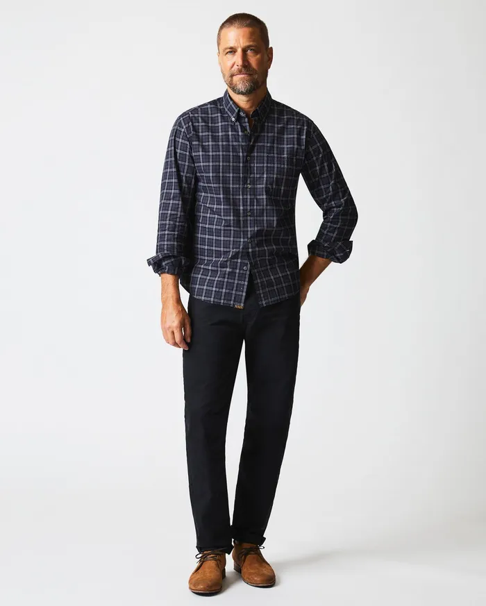 Men Plaid Tuscumbia Shirt Bd Blackgrey Billy Reid Shirting