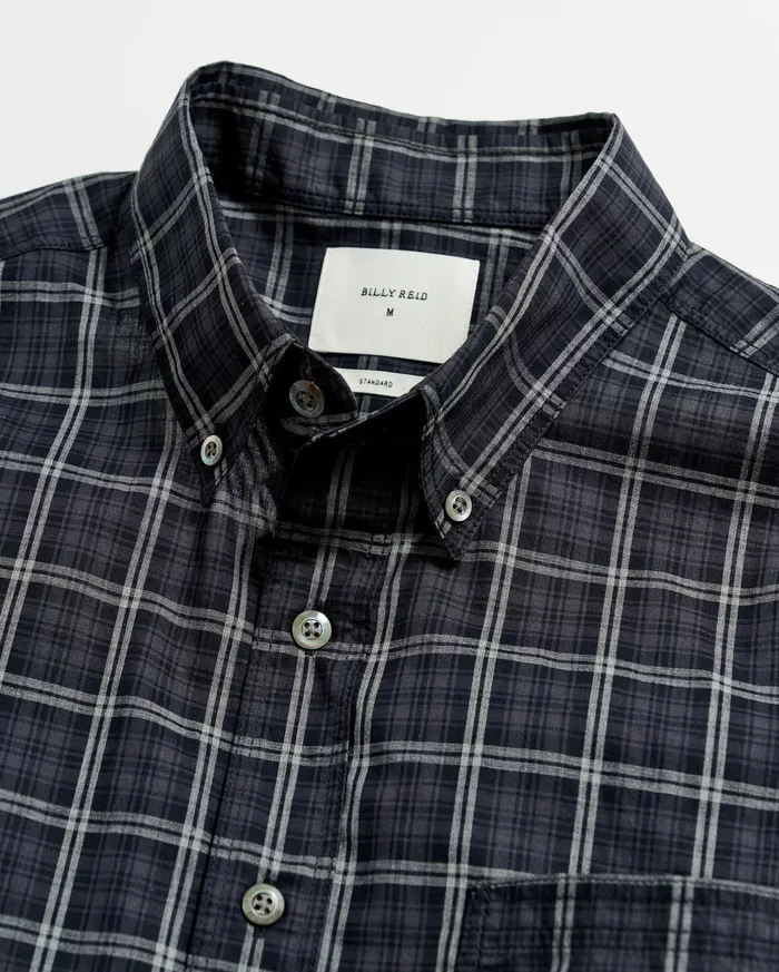 Men Plaid Tuscumbia Shirt Bd Blackgrey Billy Reid Shirting