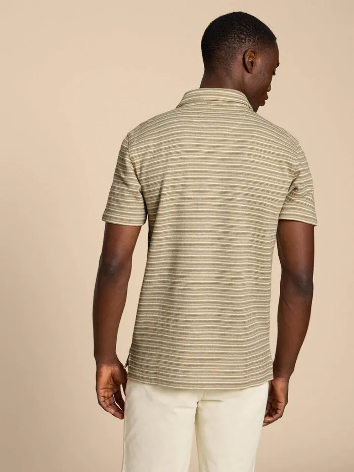 Men POLO SHIRTS White Stuff Grange Stripe Polo Green Multi Men POLO SHIRTS White Stuff Grange Stripe Polo Green Multi