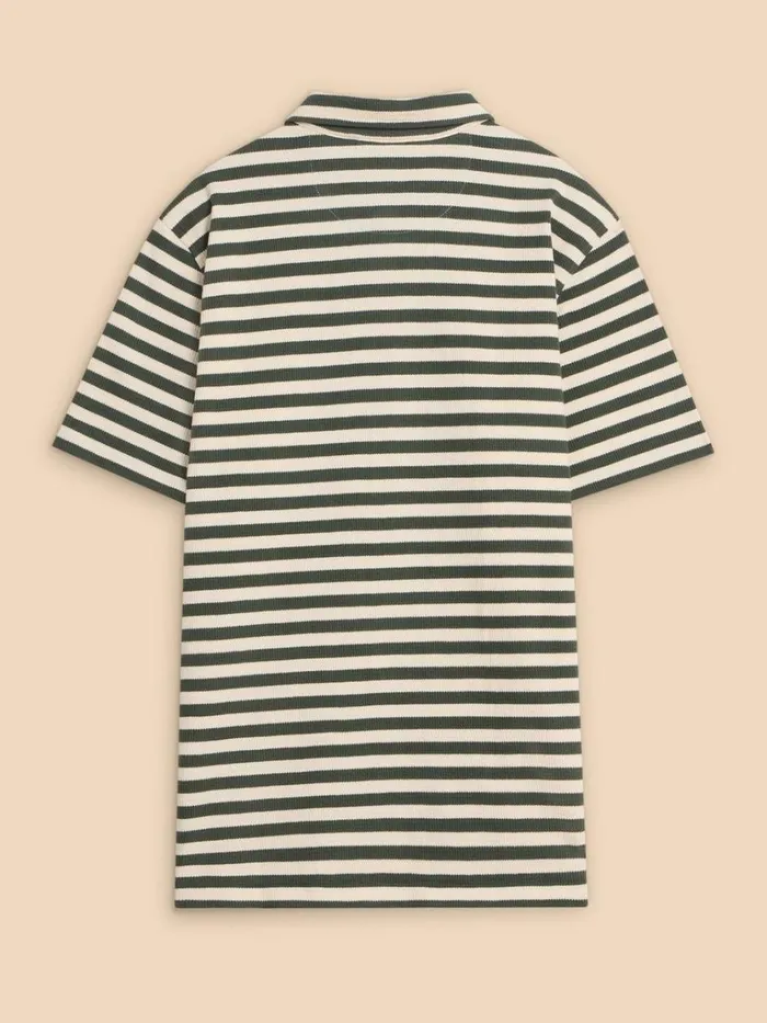Men POLO SHIRTS White Stuff Striped Jersey Shirt Green Multi Men POLO SHIRTS White Stuff Striped Jersey Shirt Green Multi