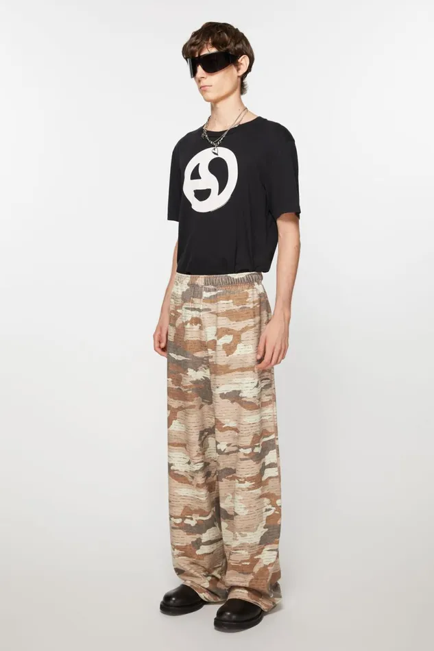 Men Print Sweatpants Cacao Brown Acne Studios Trousers