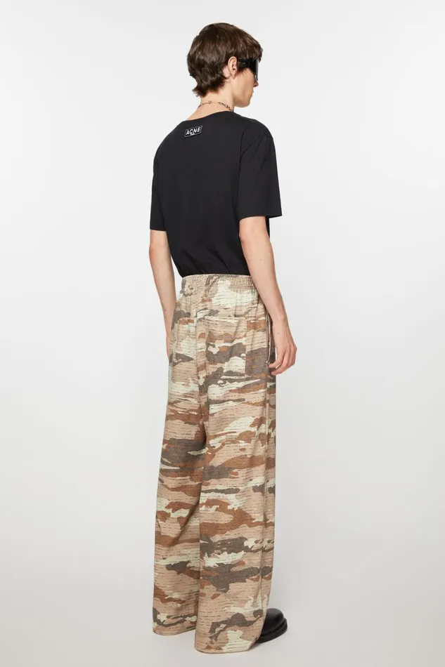Men Print Sweatpants Cacao Brown Acne Studios Trousers