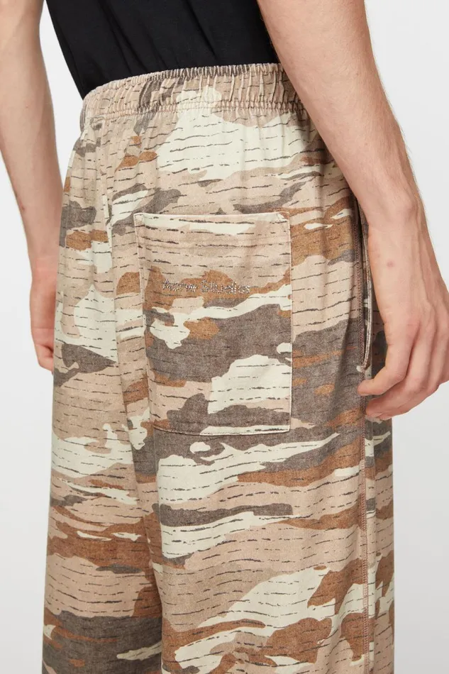 Men Print Sweatpants Cacao Brown Acne Studios Trousers