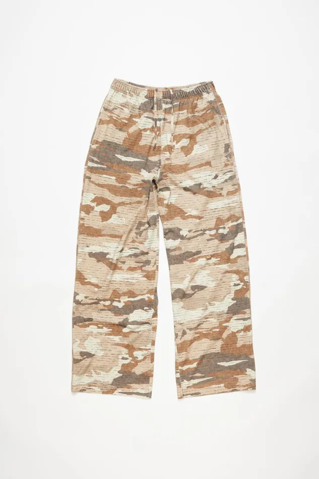 Men Print Sweatpants Cacao Brown Acne Studios Trousers