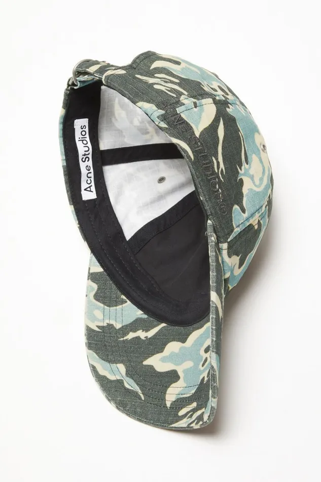 Men Printed Cap Blackblue Acne Studios Hats