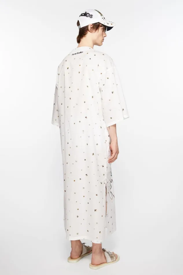 Men Printed Dress Optic White Acne Studios Tshirts