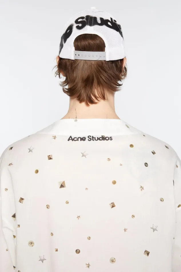Men Printed Dress Optic White Acne Studios Tshirts