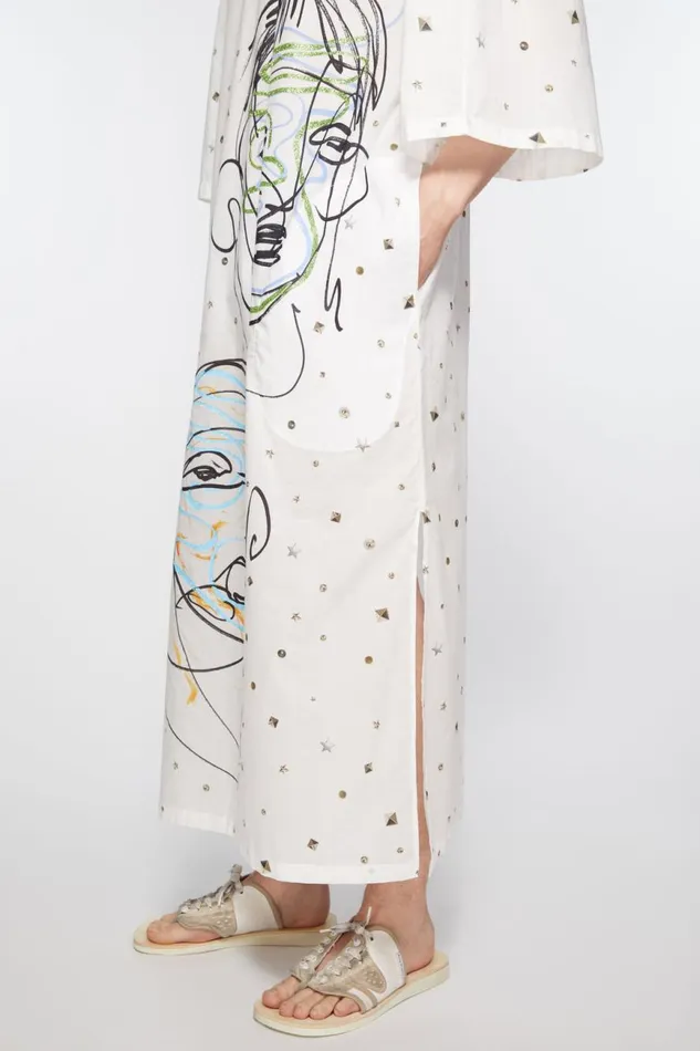 Men Printed Dress Optic White Acne Studios Tshirts