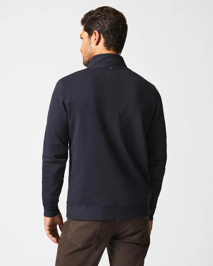 Men Quilted Half Zip Dark Navy Billy Reid Sweaters and Sweatshirts