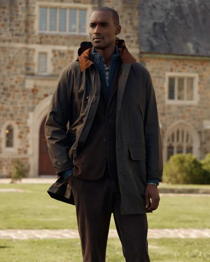 Men Rain Parka Olive Billy Reid Jackets and Outerwear