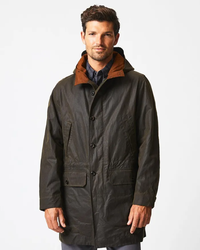 Men Rain Parka Olive Billy Reid Jackets and Outerwear