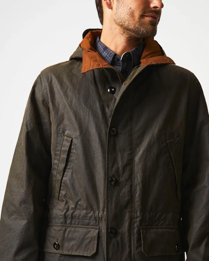 Men Rain Parka Olive Billy Reid Jackets and Outerwear