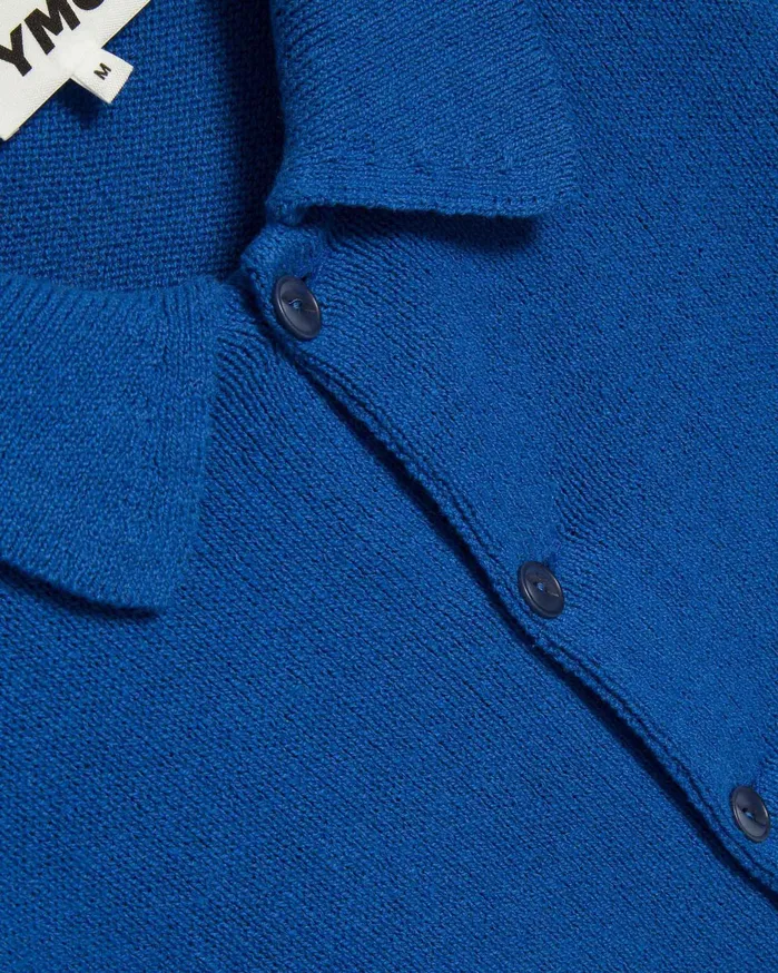 Men Rat Pack Cardigan Blue YMC Knitwear