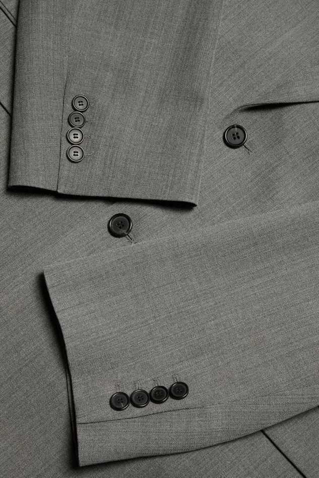 Men Relaxed Fit Suit Jacket Grey Melange Acne Studios Outerwear