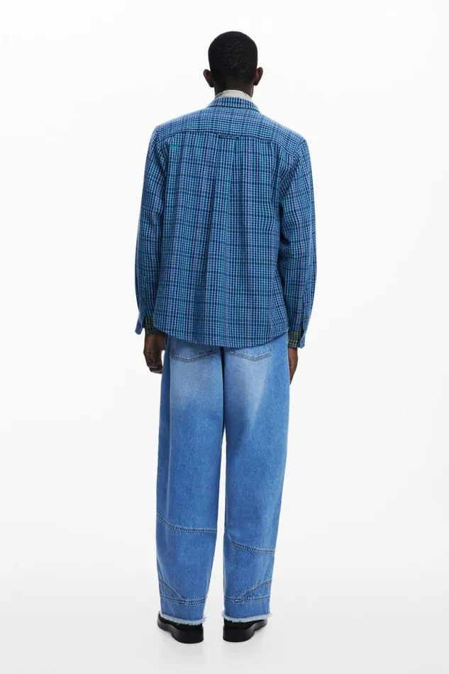 Men Shirts Desigual Combined Checkered Shirt