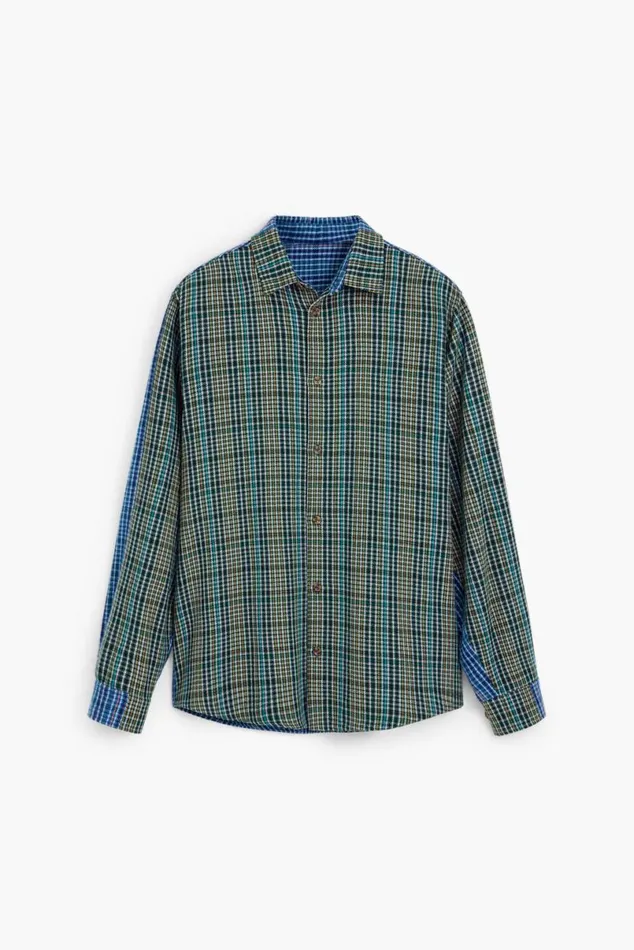 Men Shirts Desigual Combined Checkered Shirt