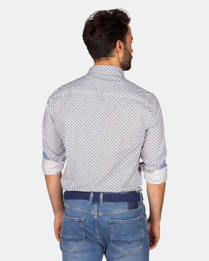 Men Shirts NZA New Zealand Auckland Beige Shirt With Small Blue Dots 8211 Ecru Men Shirts NZA New Zealand Auckland Beige Shirt With Small Blue Dots 8211 Ecru