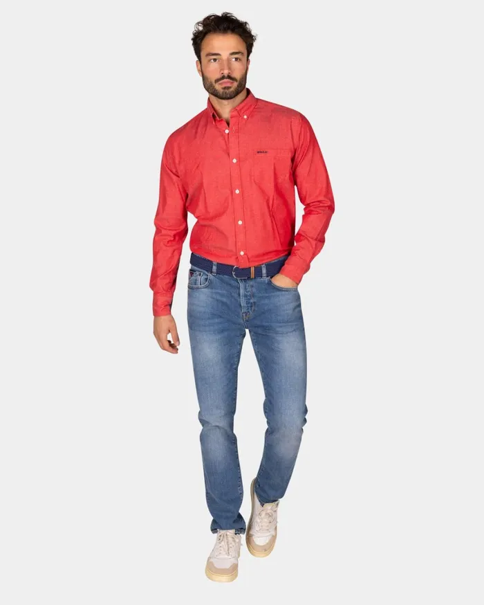 Men Shirts NZA New Zealand Auckland Red Stretch Cotton Shirt 8211 Reef Red Men Shirts NZA New Zealand Auckland Red Stretch Cotton Shirt 8211 Reef Red