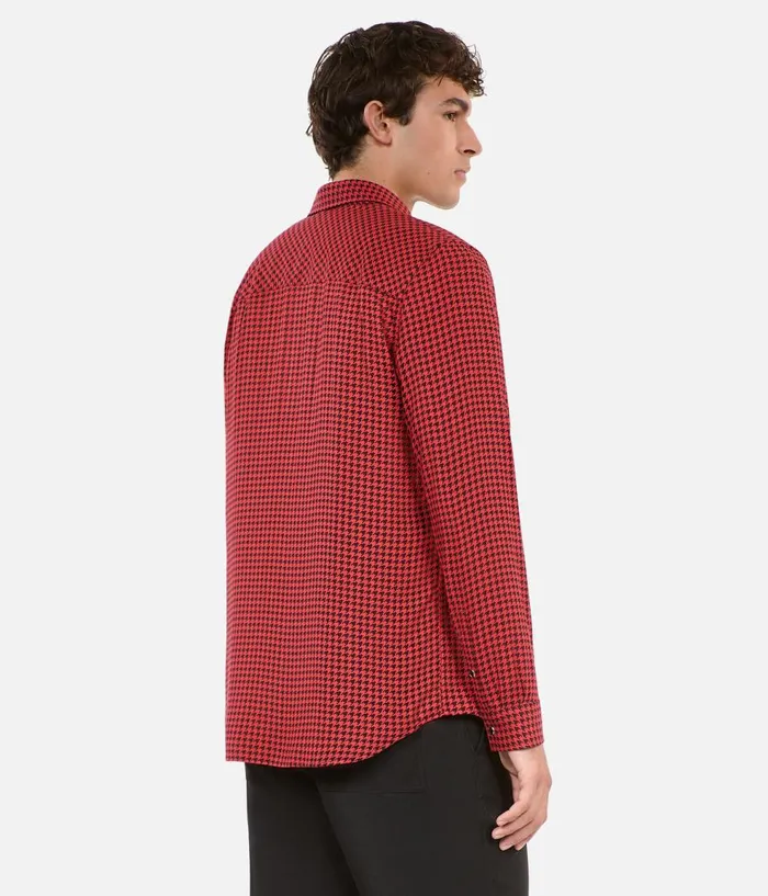 Men Shirts THE KOOPLES Black And Red Houndstooth Shirt Men Shirts THE KOOPLES Black And Red Houndstooth Shirt