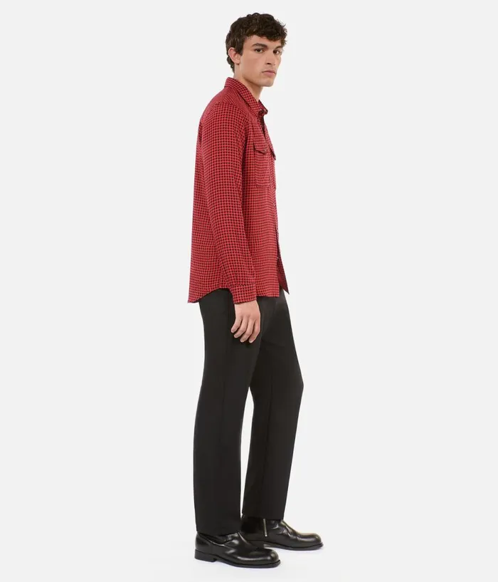 Men Shirts THE KOOPLES Black And Red Houndstooth Shirt Men Shirts THE KOOPLES Black And Red Houndstooth Shirt