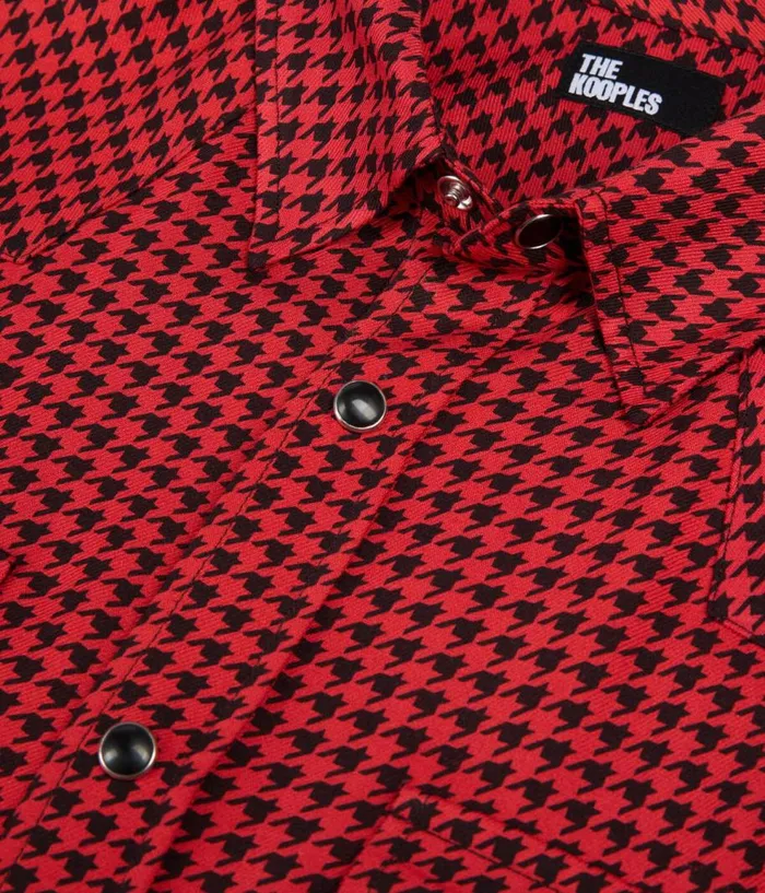 Men Shirts THE KOOPLES Black And Red Houndstooth Shirt Men Shirts THE KOOPLES Black And Red Houndstooth Shirt