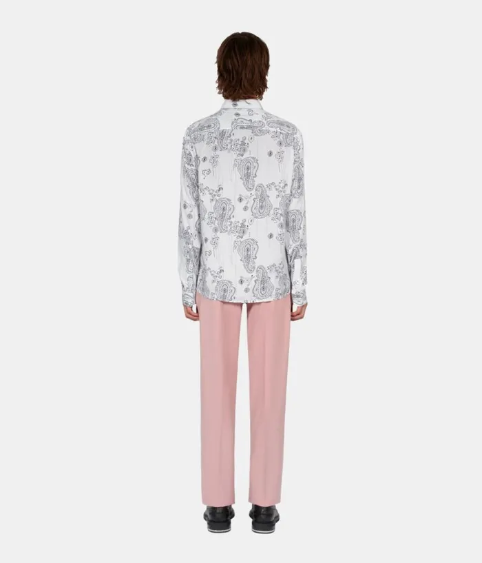 Men Shirts THE KOOPLES Ivory Paisley Print Long Sleeve Shirt Men Shirts THE KOOPLES Ivory Paisley Print Long Sleeve Shirt