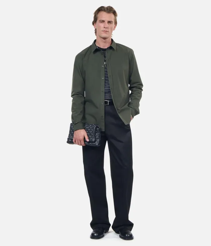 Men Shirts THE KOOPLES Khaki Poplin Shirt Men Shirts THE KOOPLES Khaki Poplin Shirt
