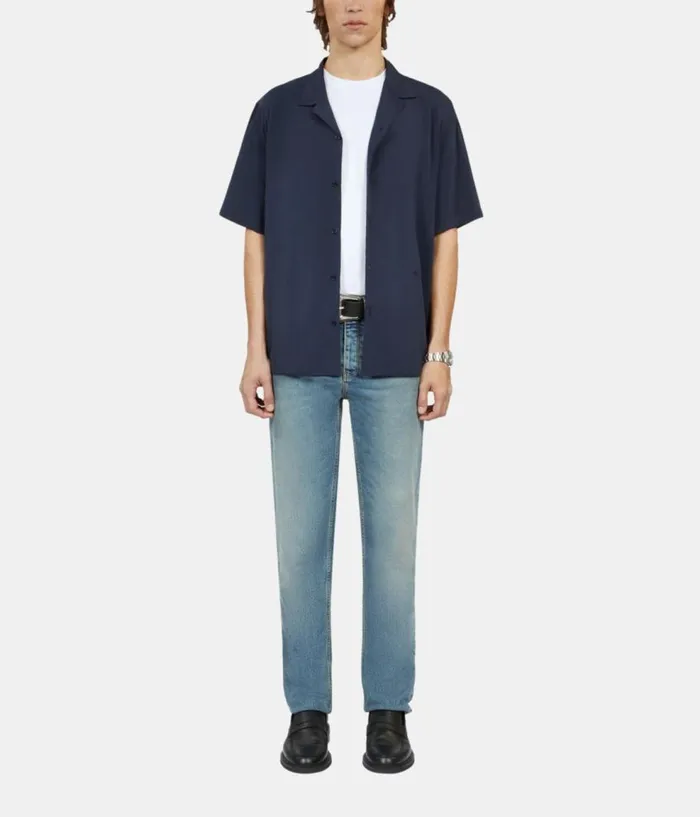 Men Shirts THE KOOPLES Navy Blue Shortsleeved Shirt