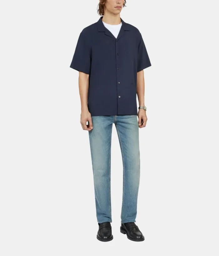 Men Shirts THE KOOPLES Navy Blue Shortsleeved Shirt