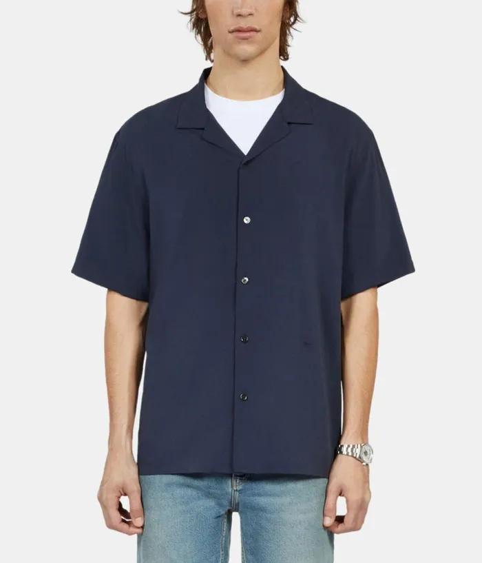 Men Shirts THE KOOPLES Navy Blue Shortsleeved Shirt