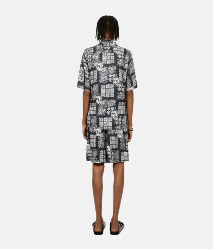Men Shirts THE KOOPLES Navy Paisley Print Short Sleeve Shirt Men Shirts THE KOOPLES Navy Paisley Print Short Sleeve Shirt