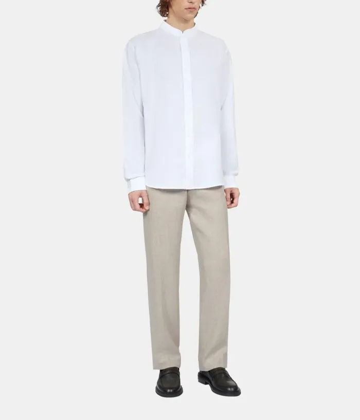 Men Shirts THE KOOPLES White Cotton And Linen Shirt Men Shirts THE KOOPLES White Cotton And Linen Shirt