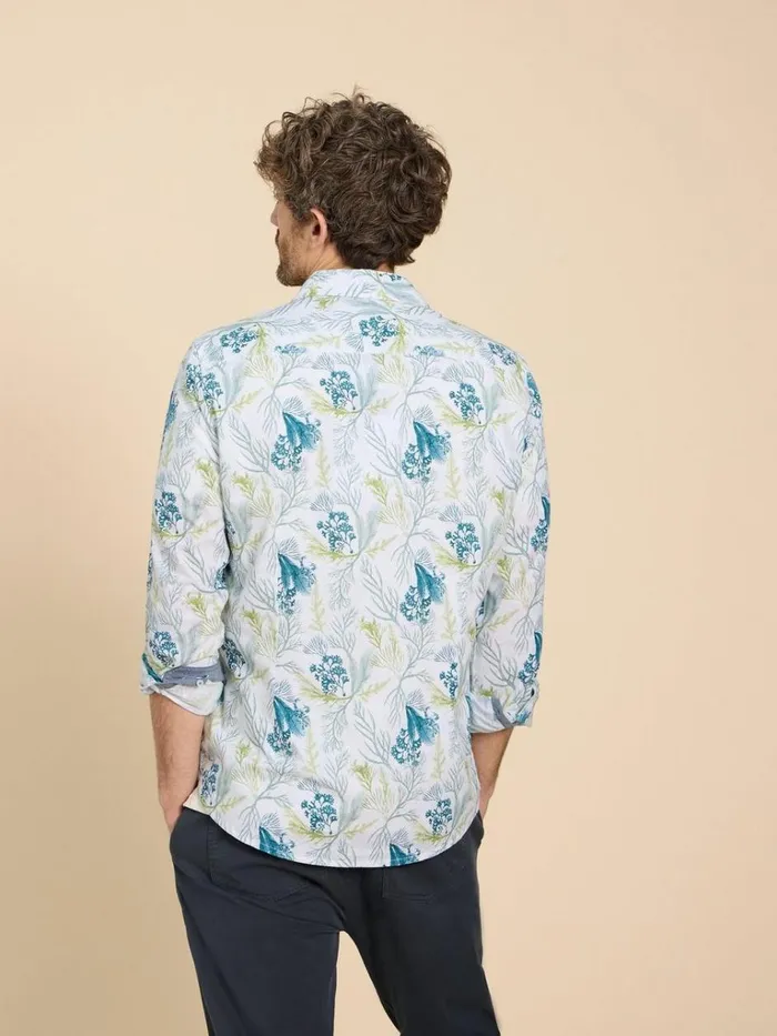 Men SHIRTS White Stuff Crab Printed Shirt White Print