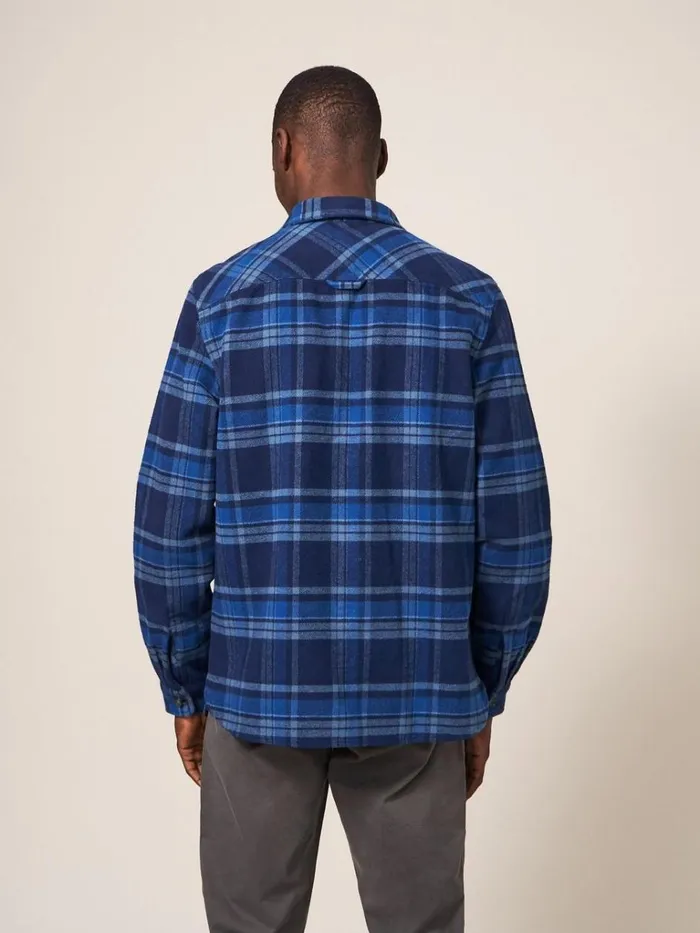 Men SHIRTS White Stuff Darwen Check Woven Overshirt Dark Navy
