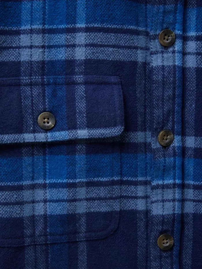 Men SHIRTS White Stuff Darwen Check Woven Overshirt Dark Navy