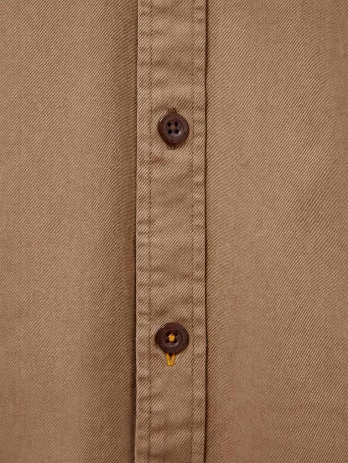 Men SHIRTS White Stuff Furze Twill Garment Dye Shirt Mid Brown