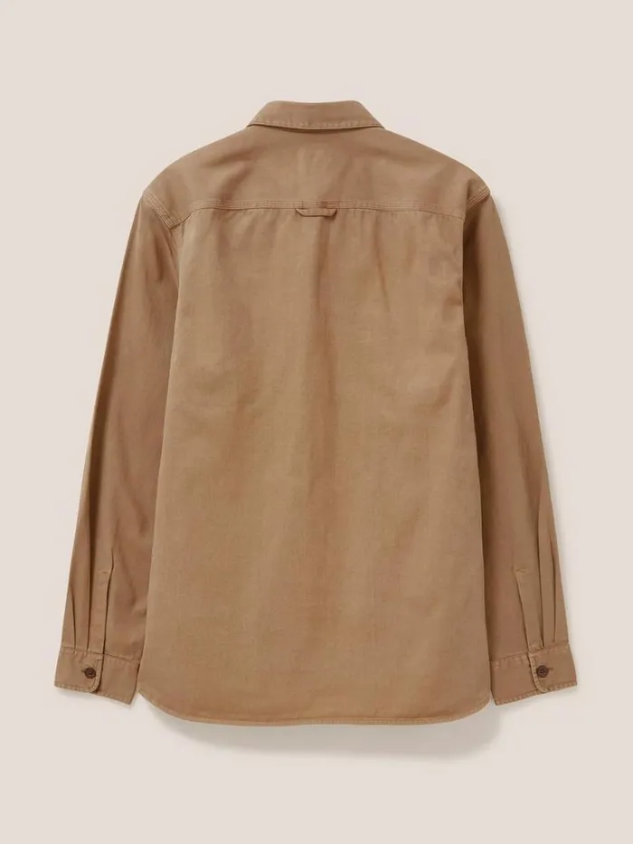Men SHIRTS White Stuff Furze Twill Garment Dye Shirt Mid Brown