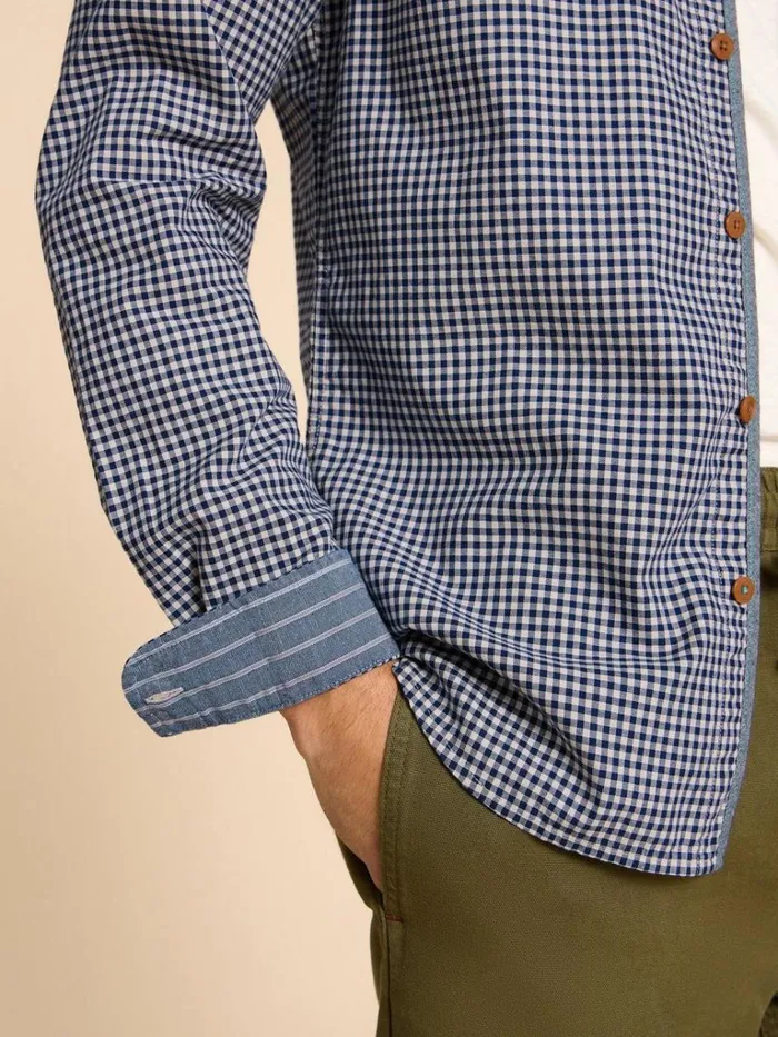Men SHIRTS White Stuff Gingham LS Shirt Navy Multi Men SHIRTS White Stuff Gingham LS Shirt Navy Multi
