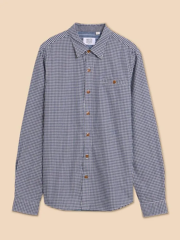 Men SHIRTS White Stuff Gingham LS Shirt Navy Multi Men SHIRTS White Stuff Gingham LS Shirt Navy Multi