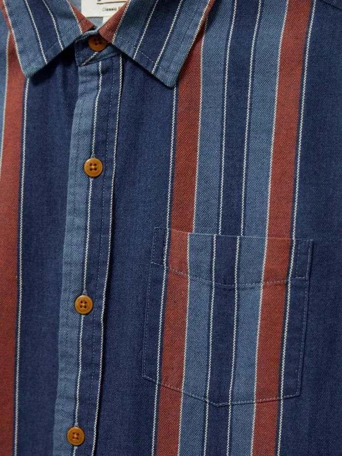 Men SHIRTS White Stuff Indigo Striped Shirt Indigo Blue